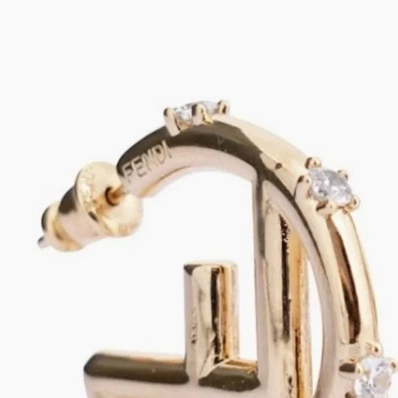 FENDI F is Fendi hoop with crystal earrings